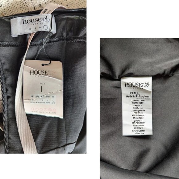 HOUSE OF CB Lucinda Black Off Shoulder Mini Dress SIze L NEW - Picture 9 of 9